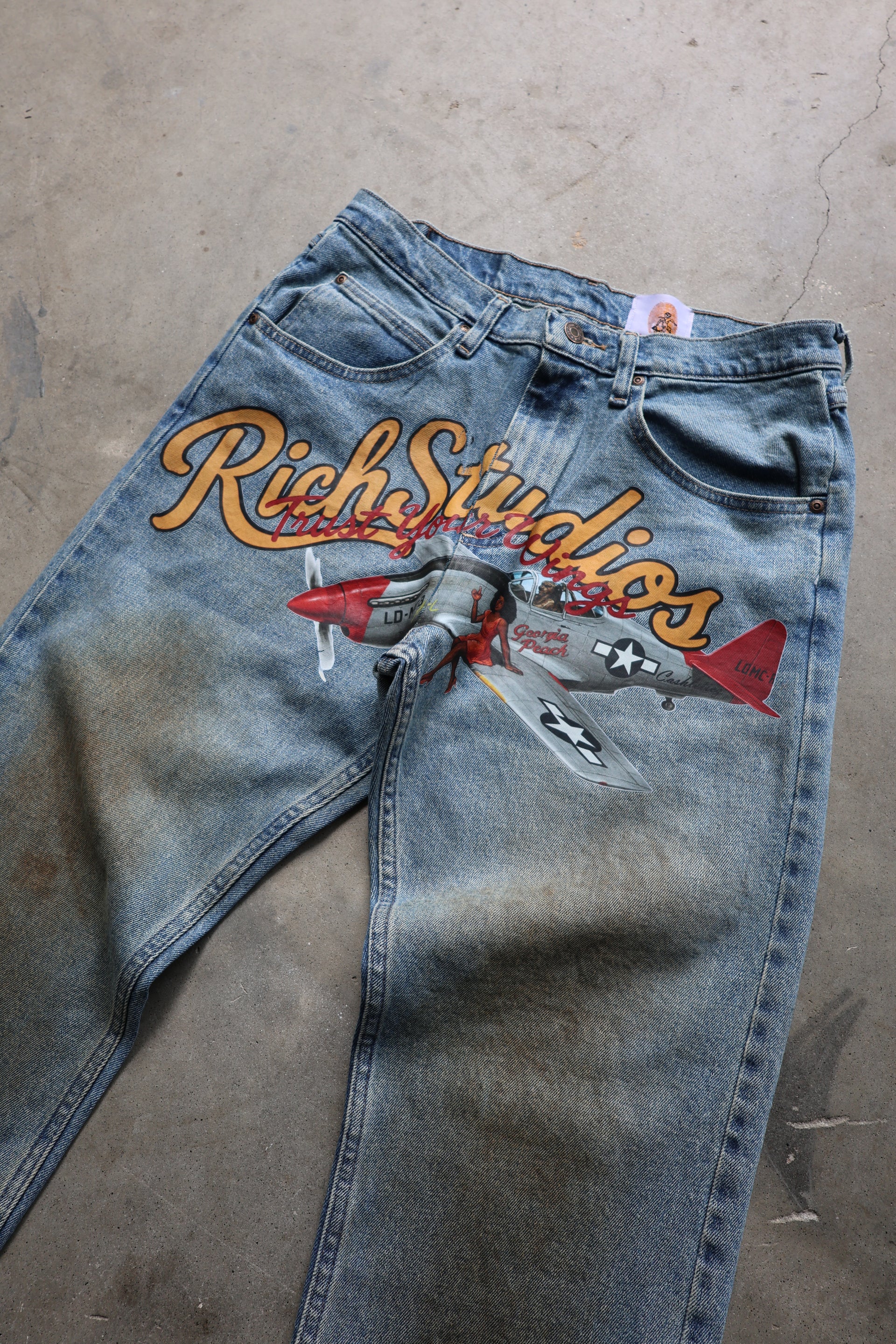 Rich Studios x Cashleticz Flying Ace Denim V2(Red Tails)