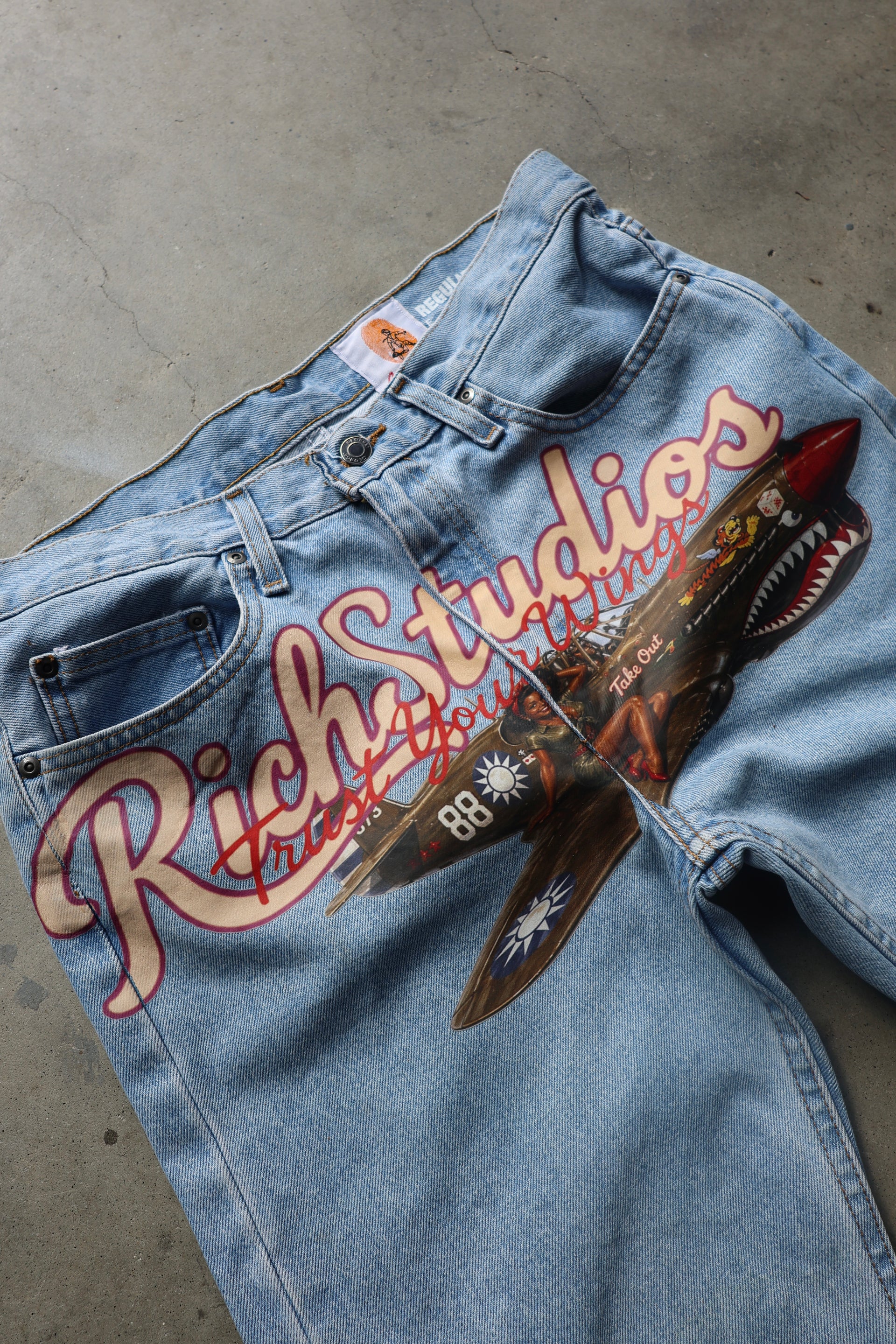 Rich Studios x Cashleticz Flying Ace Denim Jorts