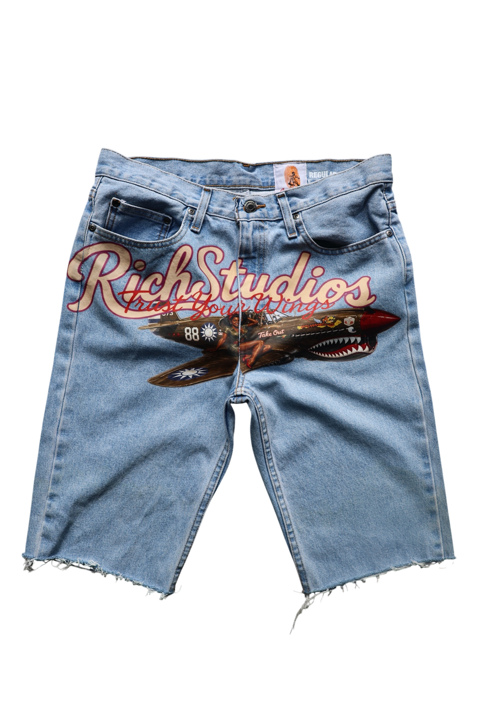 Rich Studios x Cashleticz Flying Ace Denim Jorts